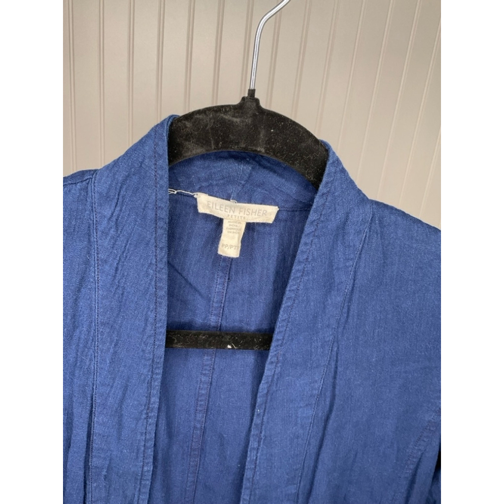 Women's Eileen Fisher Indigo Organic Cotton Jacket - Picture 4 of 5